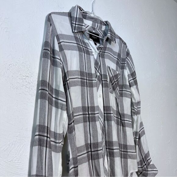 Rails Button Down Plaid Hunter Shirt Size XS Black White - Picture 4 of 8